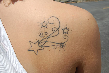 nautical star tattoos designs · music with star tattoos